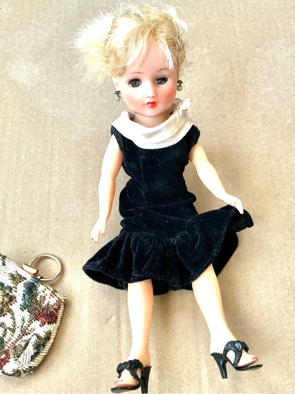 Horsman Cindy doll 10.5” vintage 1958 wearing original clothes revlon type HTF